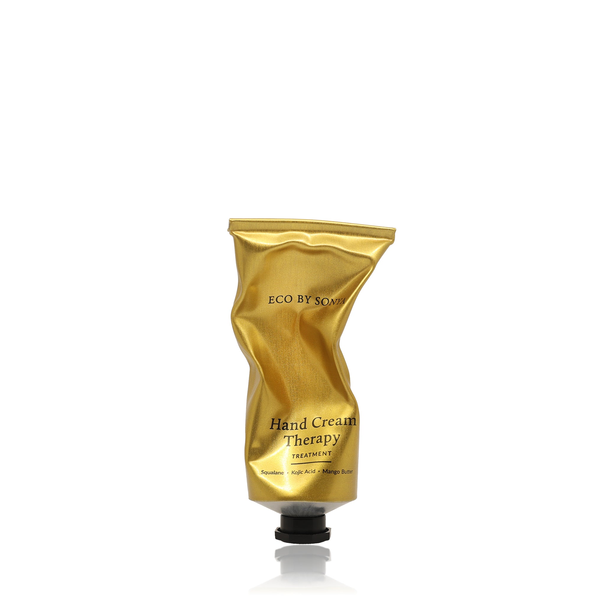 Eco By Sonya Hand Cream Therapy Treatment in a gold tube with a black cap.