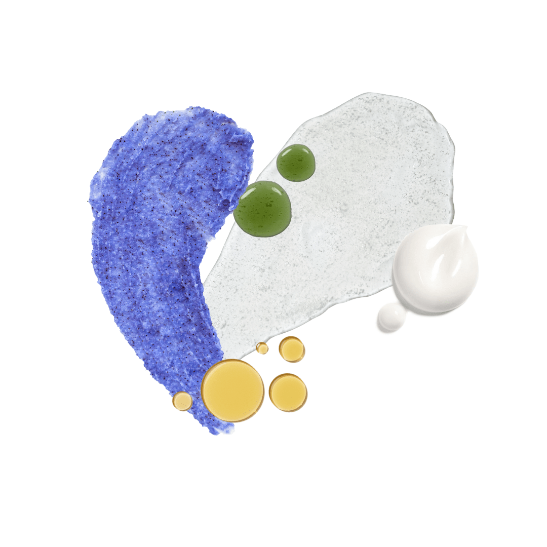 Clear Skin System Texture Smears of Skincare products